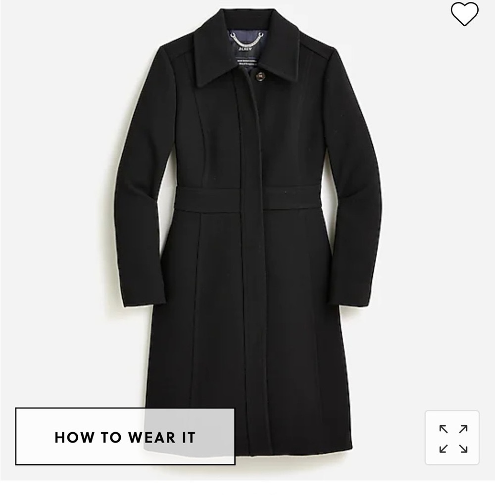 J.Crew Women’s black wool coat 8